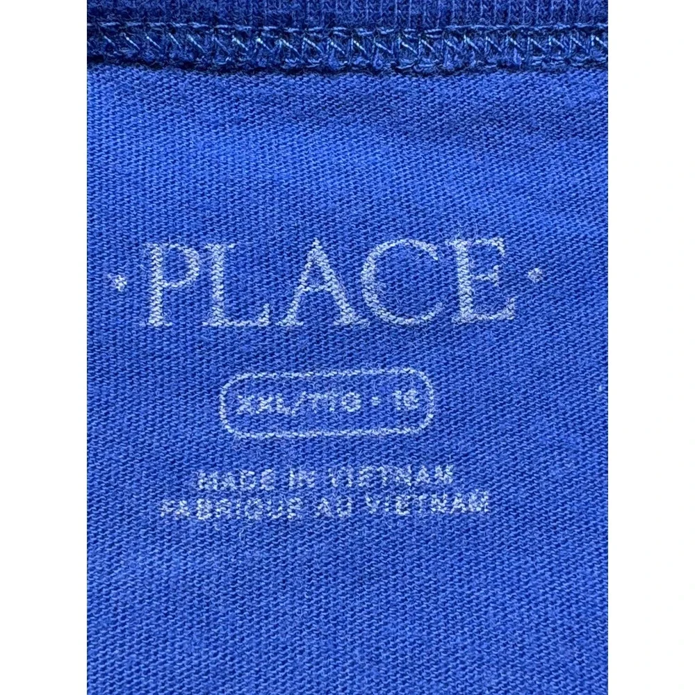 The Childrens Place Boys Blue Sports Space Graphic Tee Shirt XXL 16 7000143